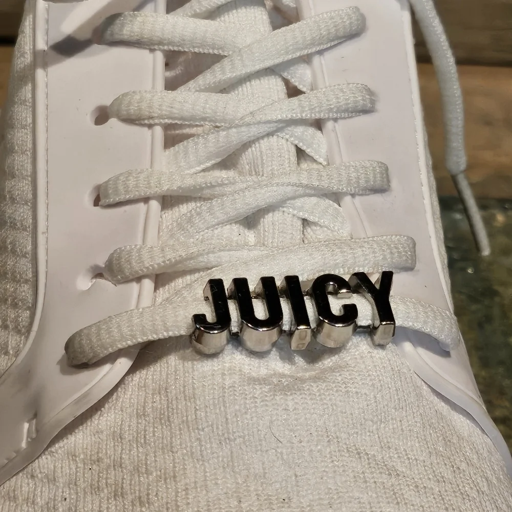 Juicy By Juicy Couture J-Abalone White Rhinestone Sneakers Wmns 10